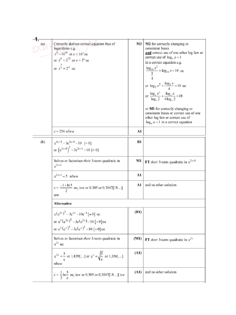 Mark Scheme - With Calculator - IG9 March Exam Add Math Practice | PDF