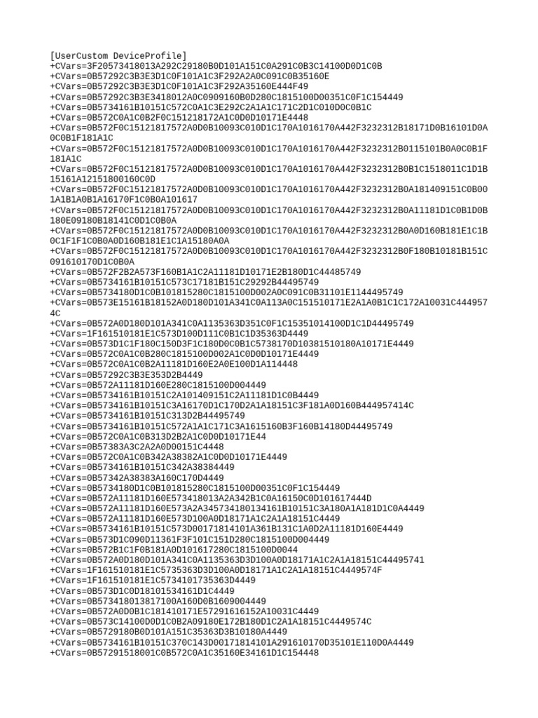 User Custom Device Profile CVars | PDF