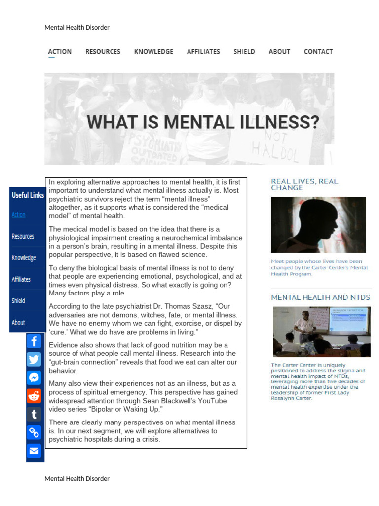 In Exploring Alternative Approaches To Mental Health | PDF