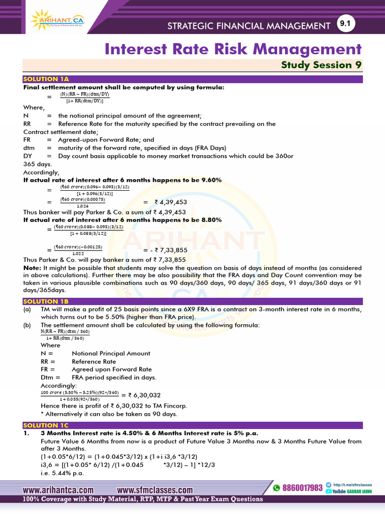 Chapter 9 Interest Rate Risk Management | PDF | Swap (Finance) | Interest