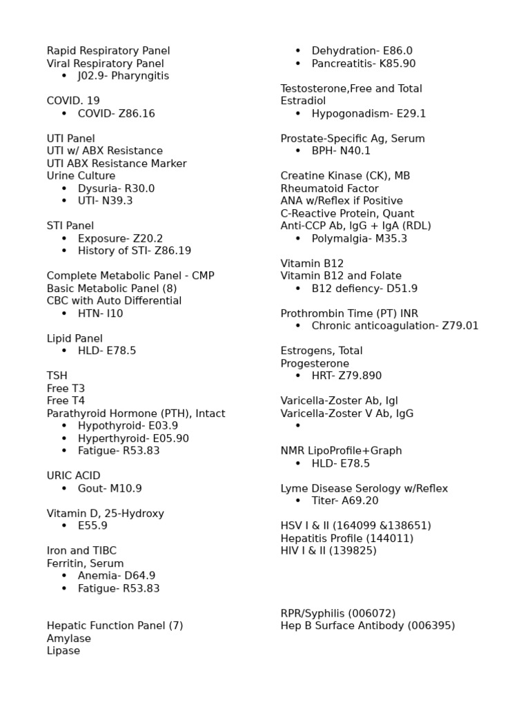 CUC ICD 10 Codes | PDF