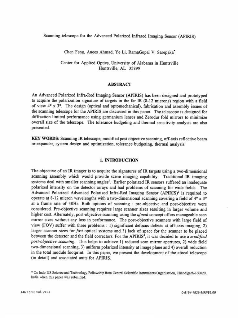 1995 - SPIE PROC..2473 - Scanning Telescope For The Advanced Polarized ...