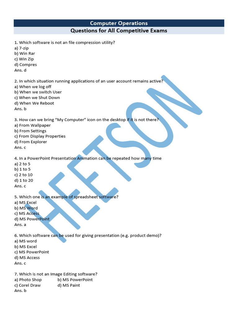 Computeroperationsmcq 241110125330 0f2528ce | PDF | Microsoft Word ...