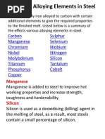 Effects of Alloying Elements in Steel