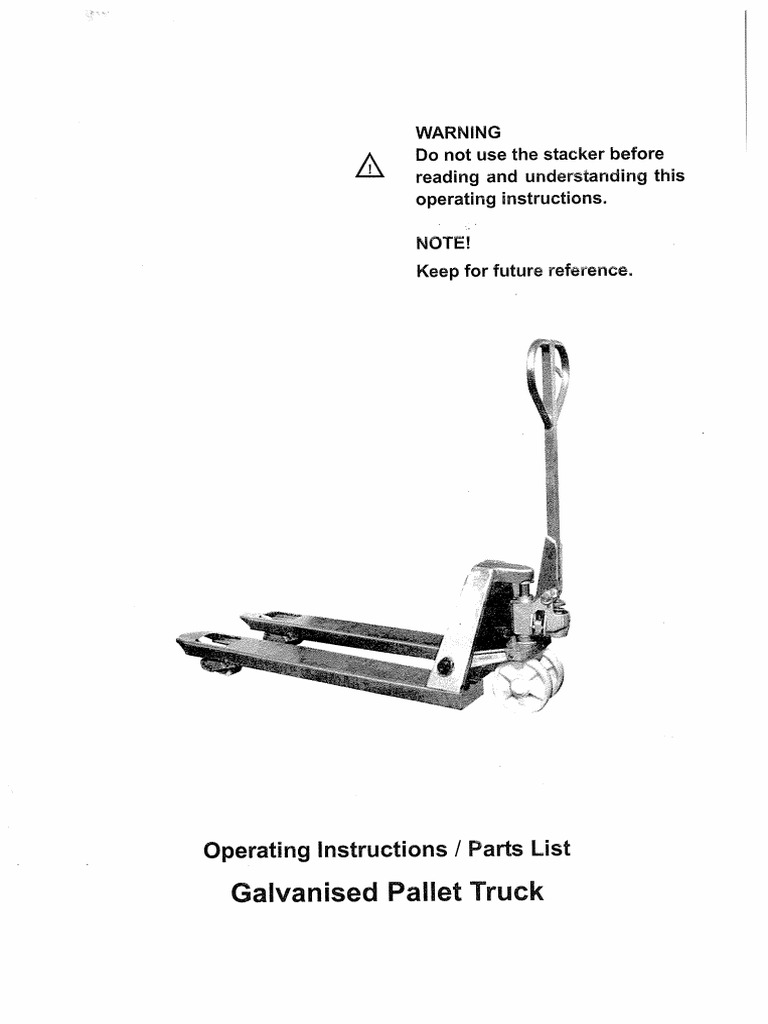 Galvanised Pallet Rack - Operating Instructions | PDF