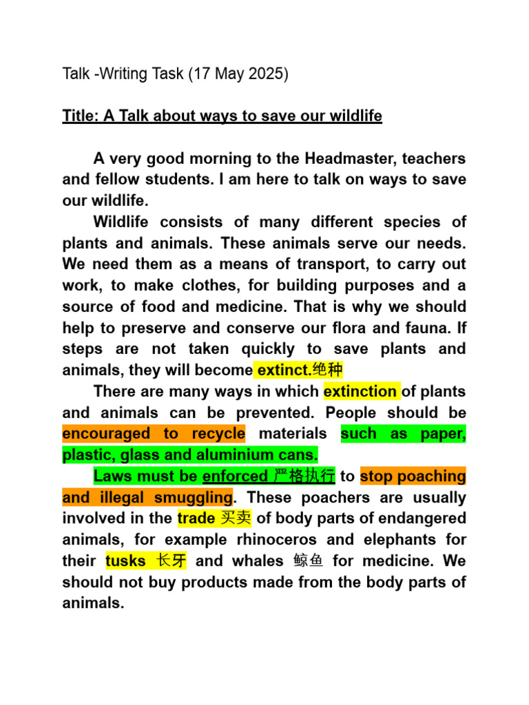 Talk - Writing Task (17 May 2025) | PDF