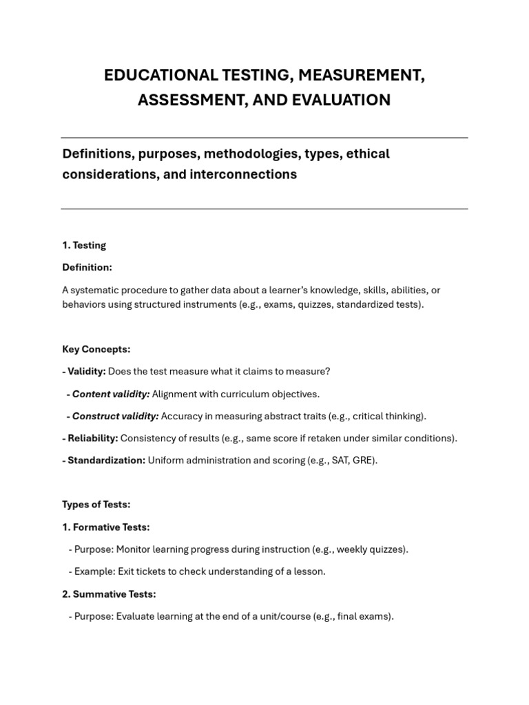 Understanding Test Reliability in Education | PDF | Educational ...