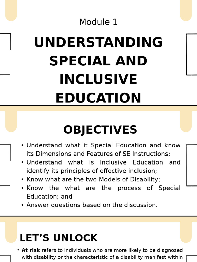 Special and Inclusive Education Overview | PDF | Inclusion (Education ...