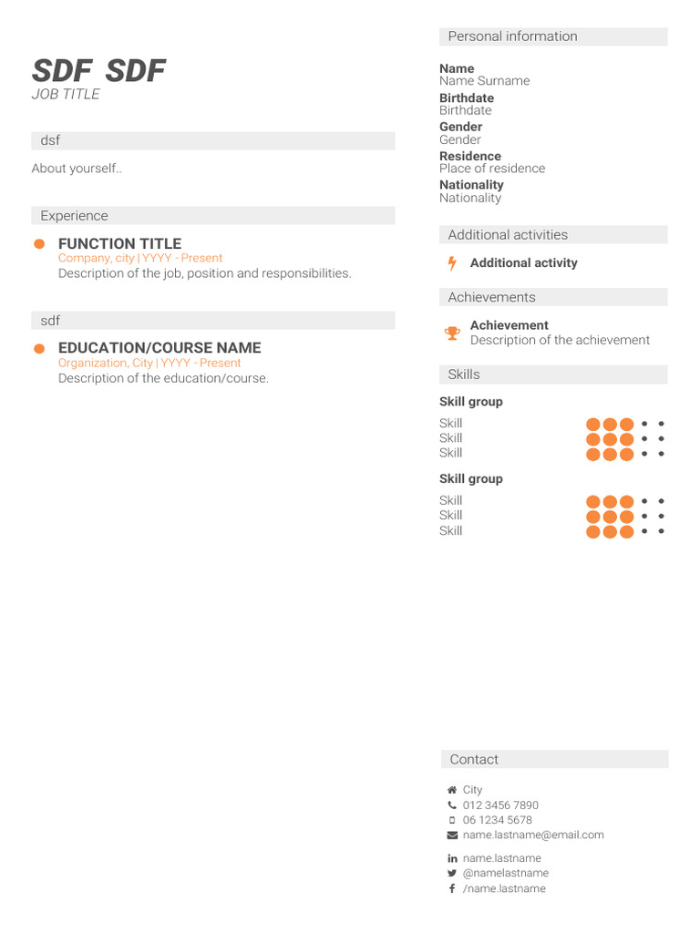Personal Profile and Resume Template | PDF