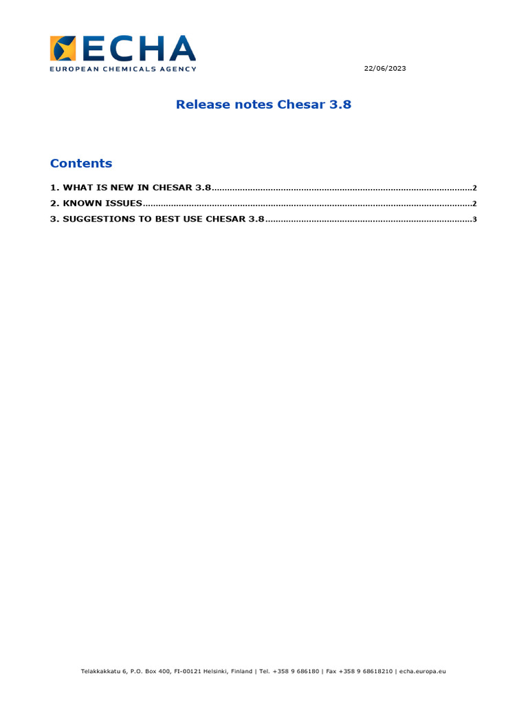 Chesar 38 Release Notes en | PDF | Information Technology | Software