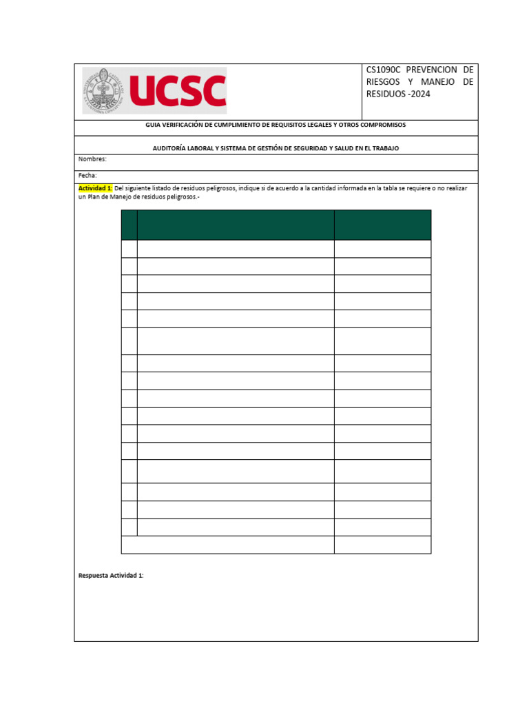 CS1090C PREVENCION DE RIESGOS Y MANEJO DE RESIDUOS 2024 (1) | PDF ...