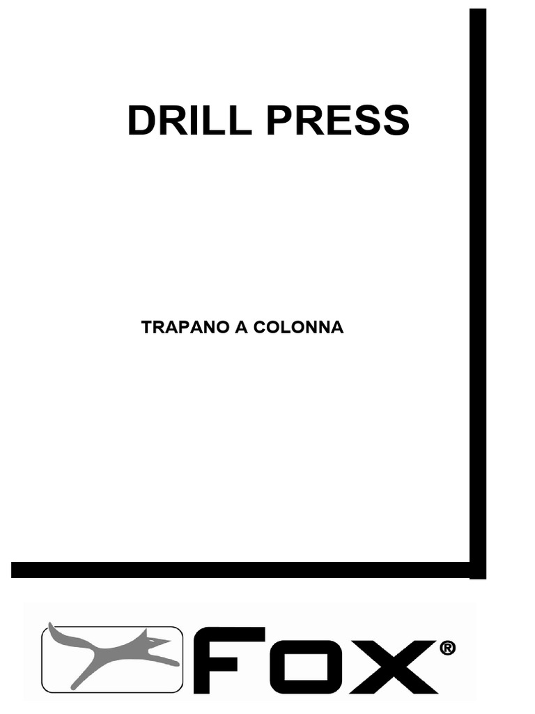Drill Press: Modello/Modelo/ Modèle/Fox Model | PDF