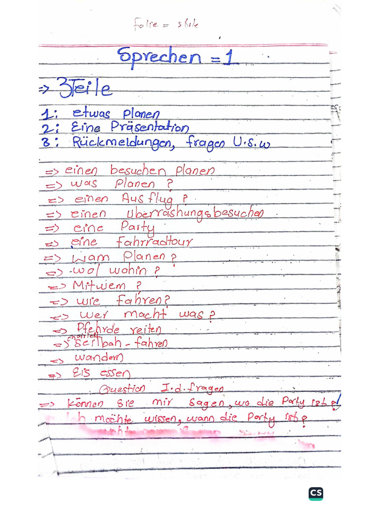 B1 Sprechen Topics - 1 | PDF