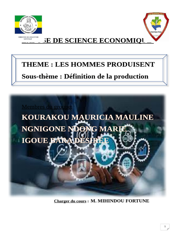 Définition et Types de Production Économique | PDF | Produit intérieur ...
