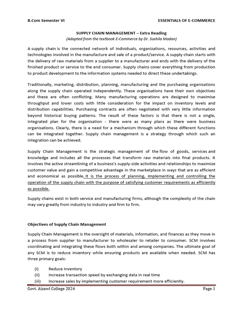 '24 ECom 4 SCM SMadan (1708589335670) | PDF | Supply Chain Management ...
