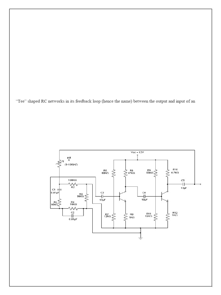 Twin-T & Wien Bridge Oscillator Design | PDF | Electronic Oscillator ...
