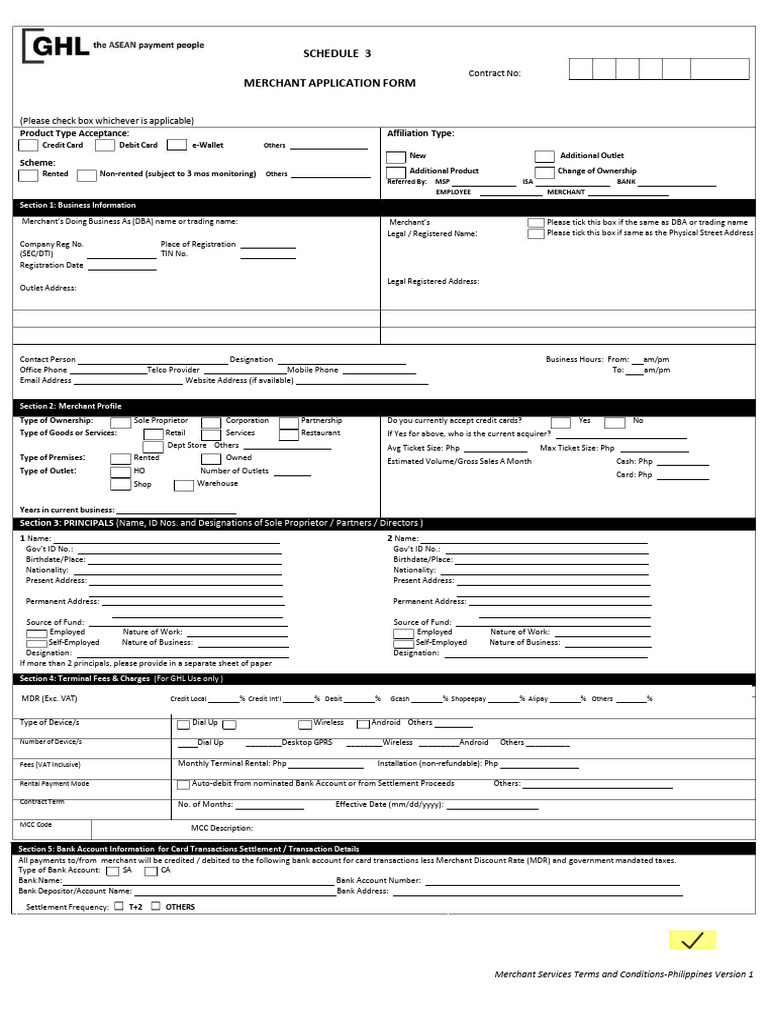New DA Merchant App Form Ver 2.2 | PDF | Visa Inc. | Master Card