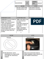 Condition:Less Gap Found in Cause: Valve Pad Tilt - Why? Temp:100% Inspection