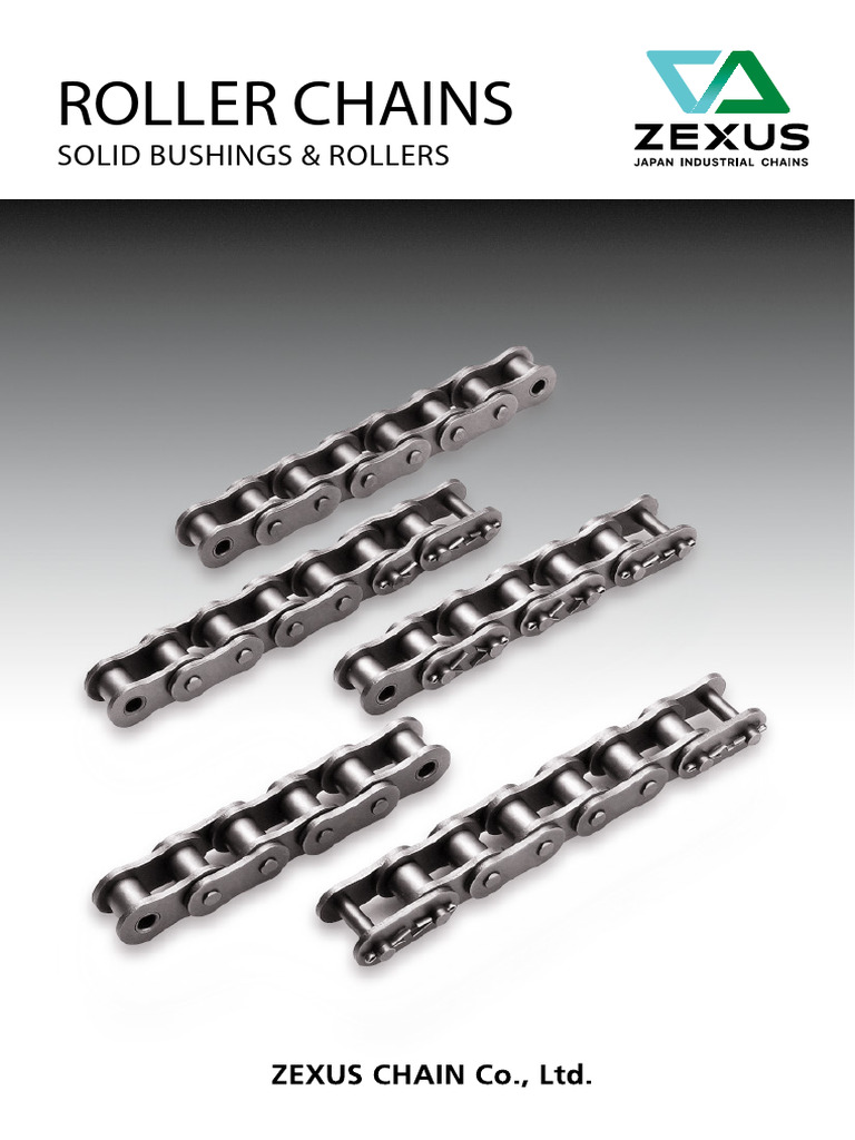 Zexus Solid Bushing Roller Chains | PDF | Wear | Mechanical Engineering