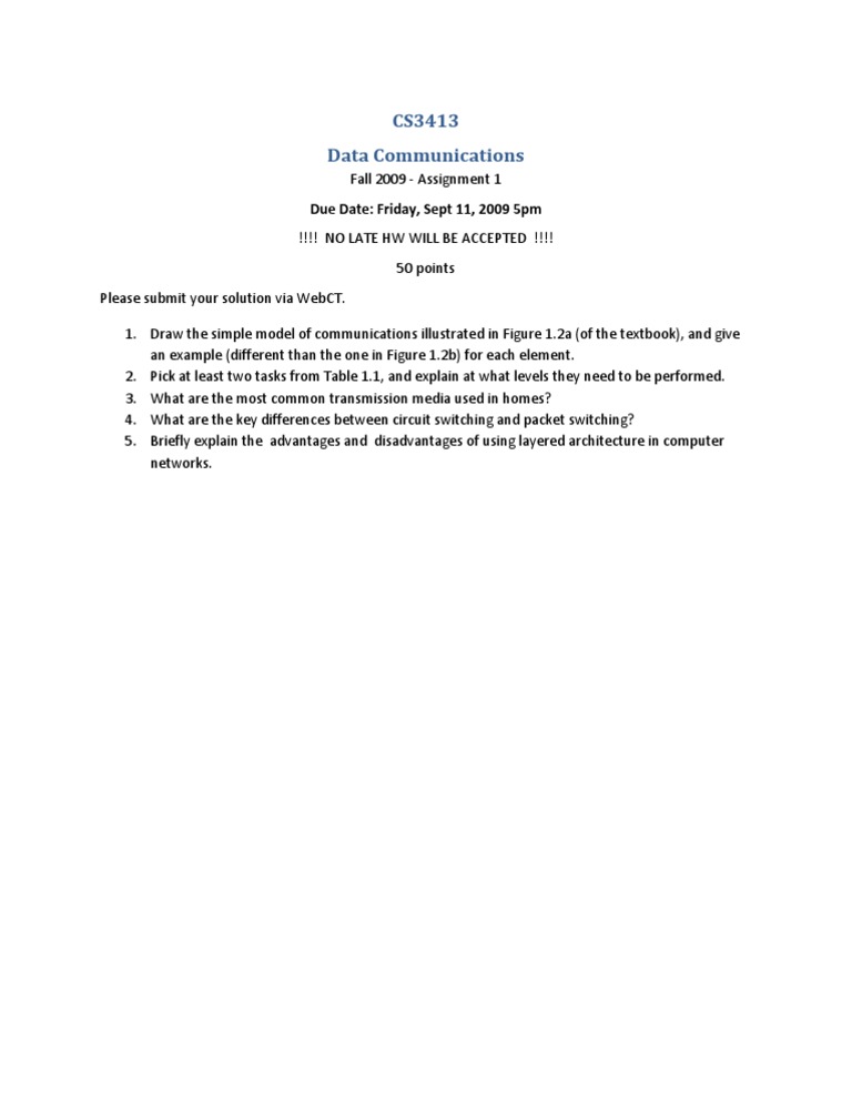 Data Communications Assignment Guide | PDF | Technology & Engineering