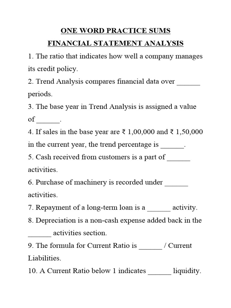 Practice Set Questions - Fsa | PDF | Cash Flow Statement | Dividend