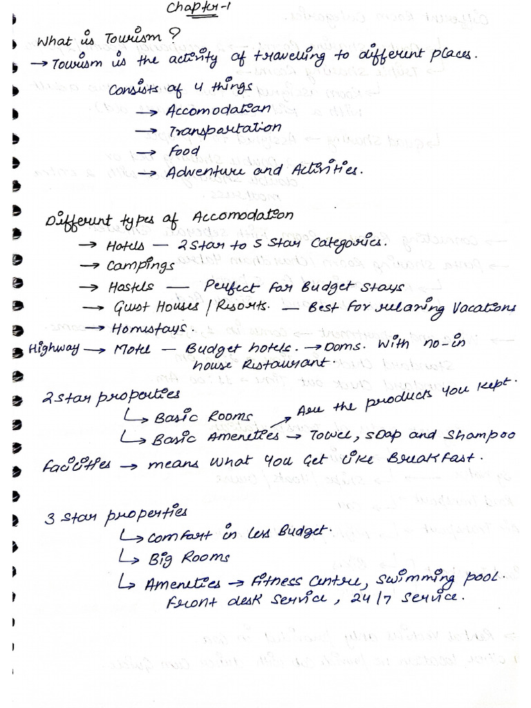 Tourism Notes. | PDF