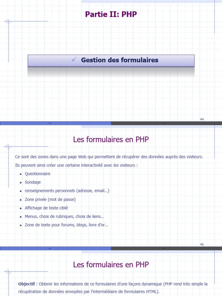 Formulaires PHP : Gestion et Sécurité | PDF | PHP | Internet