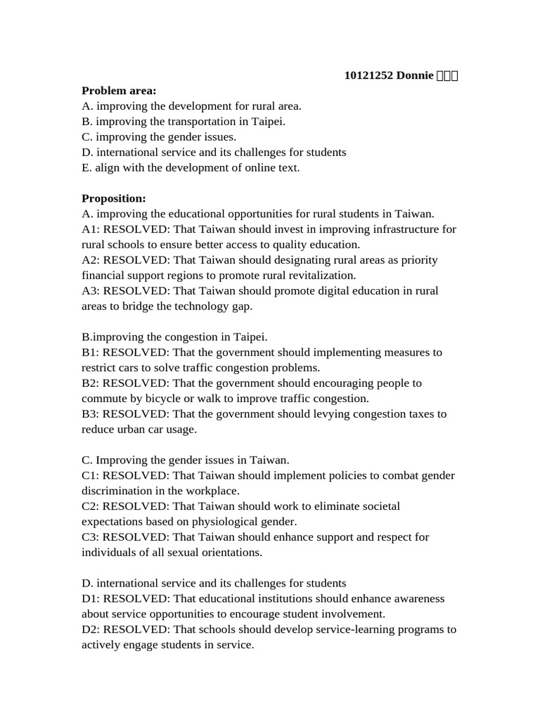 HW - 5 Problem Area and 15 Proposition | PDF