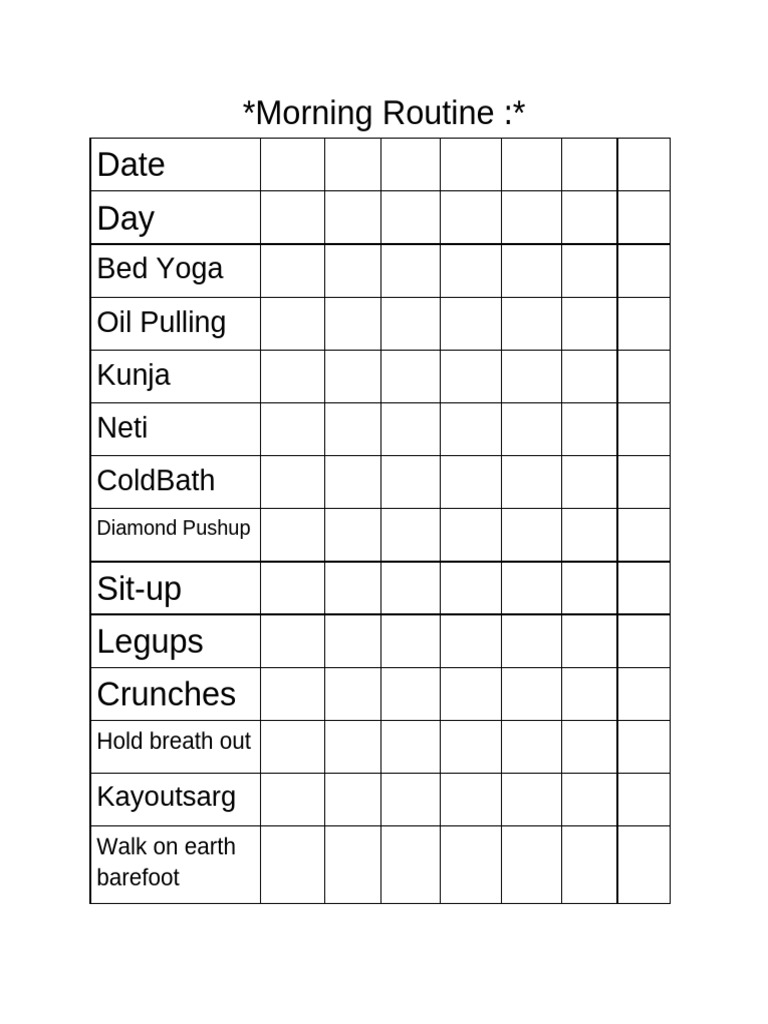 Morning Routine | PDF