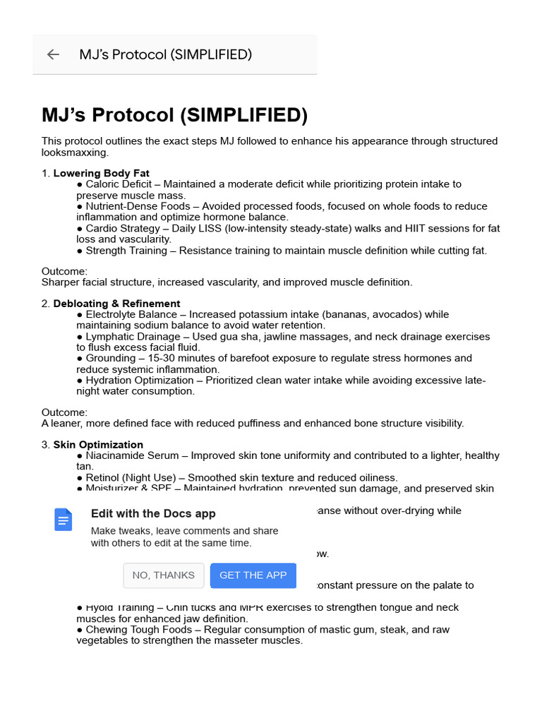 Mj's Protocol (Simplified) | PDF | Strength Training | Dehydration
