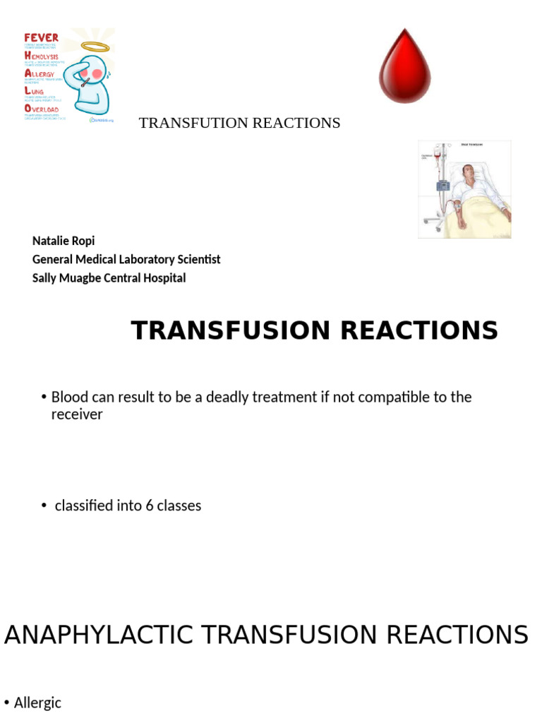 Blood Transfusion Reactions Overview | PDF
