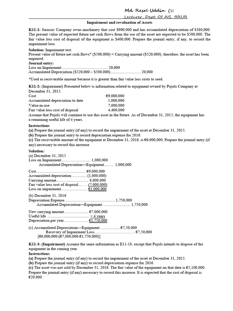 Impairment & Revaluation of PPE | PDF | Financial Services | Money