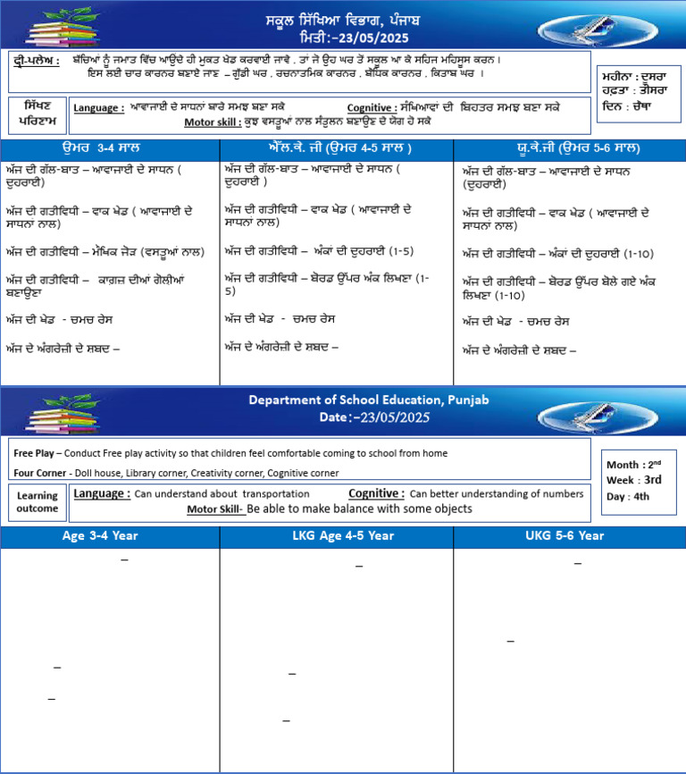 Pre-Primary - Daily Message - 23-05-2025 | PDF