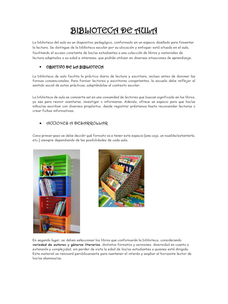 Biblioteca del Aula: Guía Práctica | PDF | Enseñando | Salón de clases