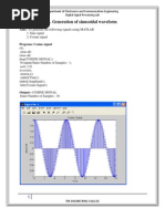 Generation of Sinusoidal Waveform: Aim:-To Generate The Following Signals Using MATLAB