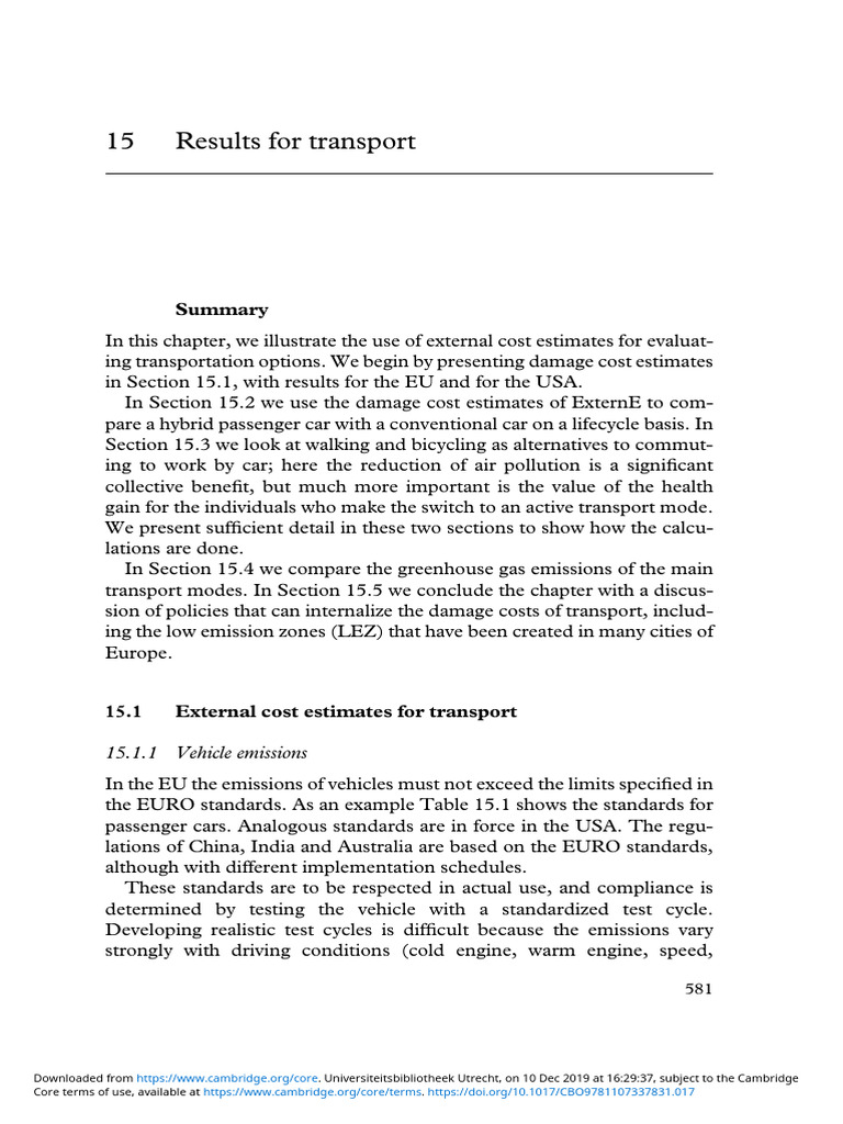 Evaluating Transportation External Costs | PDF | Emission Standard ...