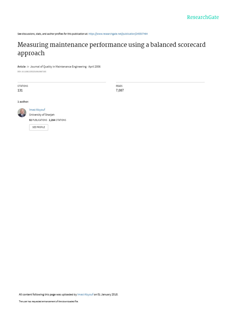 Maintenance Performance Measurement Guide | PDF | Supply Chain ...