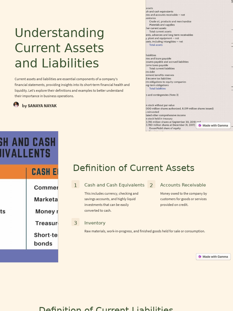 Understanding Current Assets and Liabilities | PDF