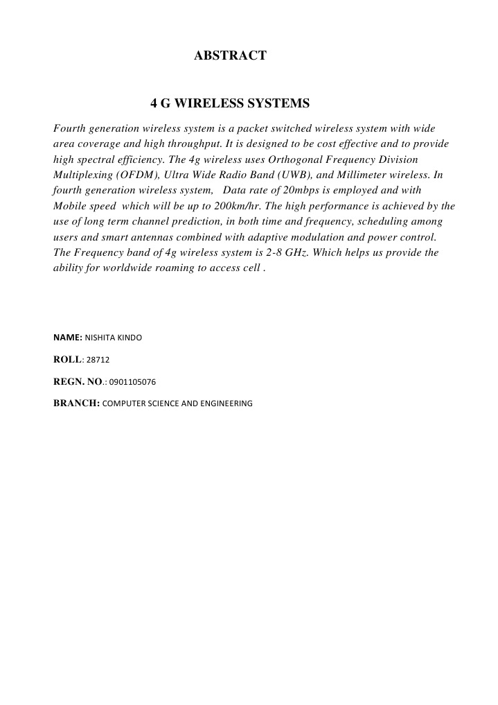 4g Wireless System - Nishita | PDF