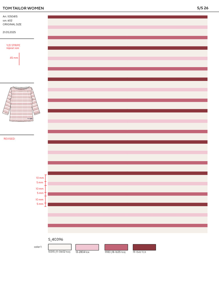 S/S 26 Tom Tailor Women: Y/D Stripe Repeat Size | PDF
