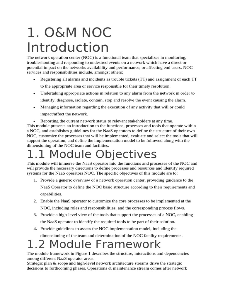 NOC Operations and Management Guide | PDF | Computer Network | Service ...