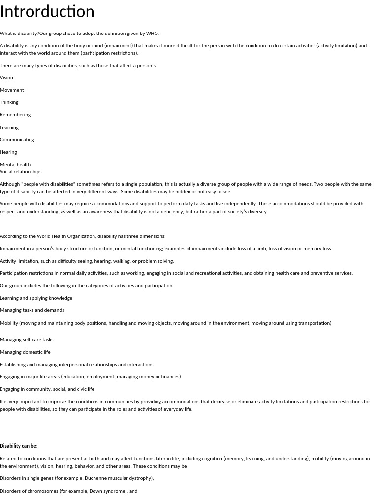 Understanding Disability and Impairment | PDF | Autism | Speech