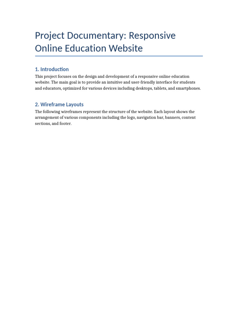 Responsive Education Website Documentary | PDF