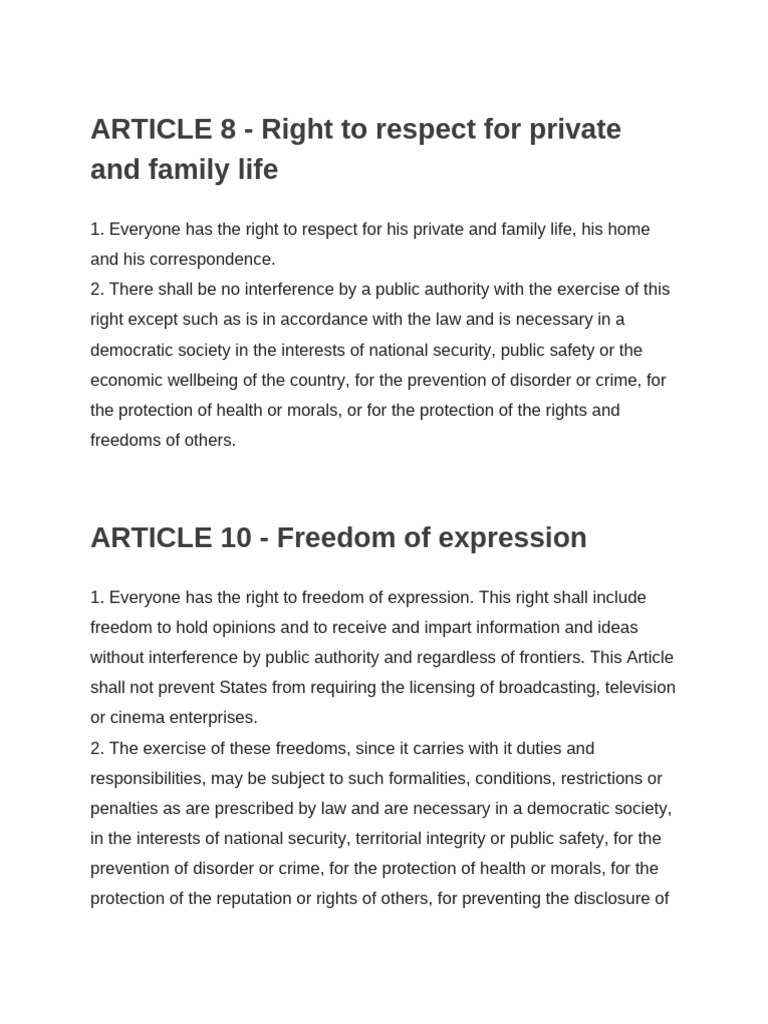 Rights to Privacy and Expression Explained | PDF