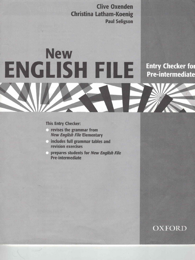 Entry Checker Pre Inter New English File | PDF