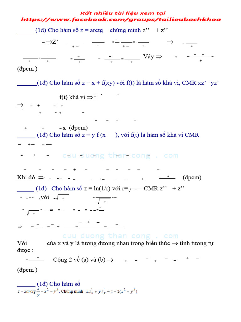 Giai Tich 2 - Giai Cac Dang Bai Tap Giai Tich 2 | PDF
