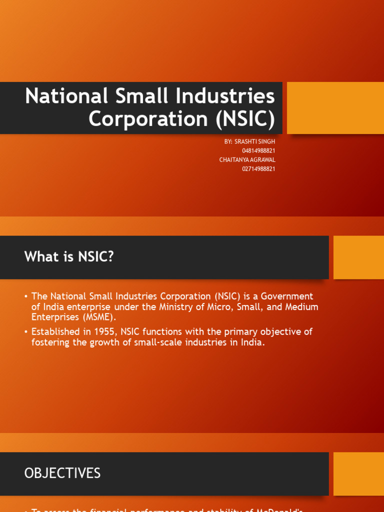 NSIC: Empowering Small Industries in India | PDF