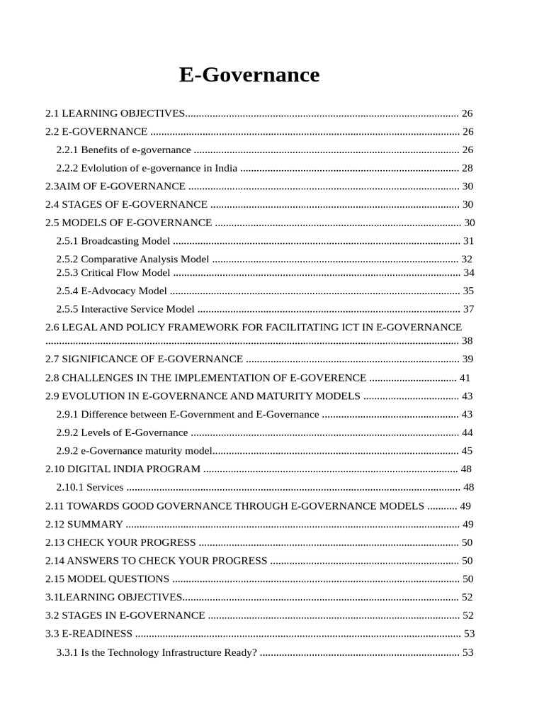 E-Governance: Concepts and Models | PDF | Computing