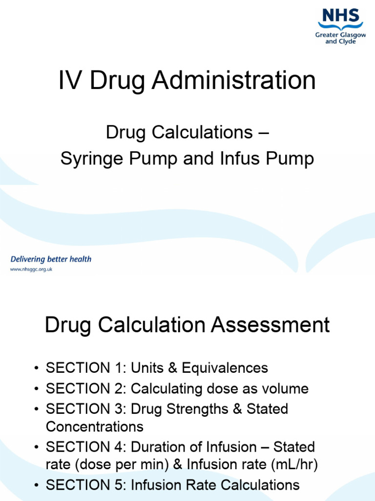 Syringe Pump Calculation Guide | PDF | Intravenous Therapy | Drugs
