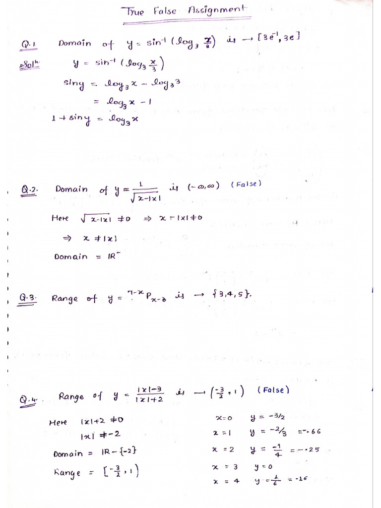 TRUE FALSE Assignment | PDF